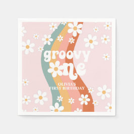 Guardanapo De Papel Retro Arco-Íris Groovy Um Margarida