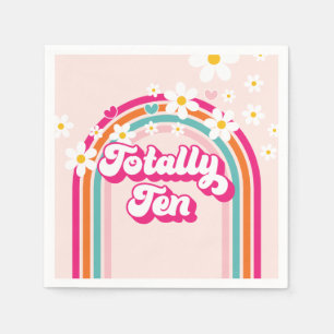 Guardanapo De Papel Retro Arco-Íris Totalmente Dez Décimo Aniversário