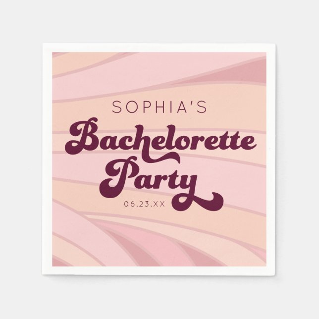 Guardanapo De Papel Retro Bachelorette Napkins (Frente)
