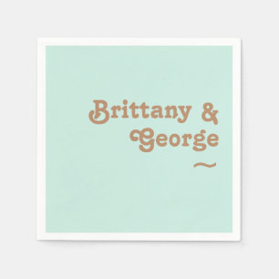 Guardanapo De Papel Retro Beach   Aqua Wedding Napkins