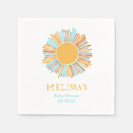 Guardanapo De Papel Retro Boho Sun Aqui Vem O Sol