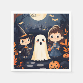 Guardanapo De Papel Retro Bonito Vintage Crianças de Halloween Fantasm