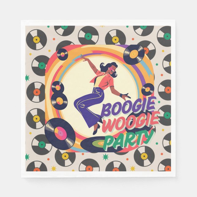 Guardanapo De Papel Retro Boogie Woogie Party Paper (Frente)
