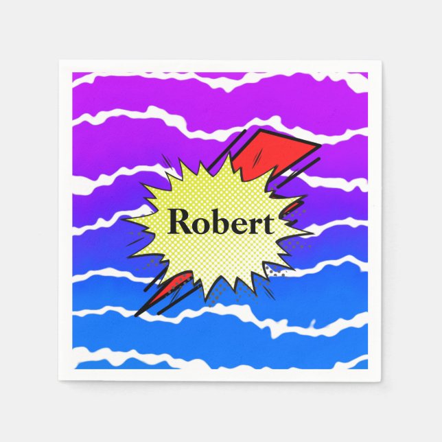 Guardanapo De Papel Retro bubble color comic (Frente)