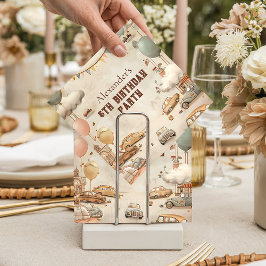 Guardanapo De Papel Retro Car Themed Kids Birthday