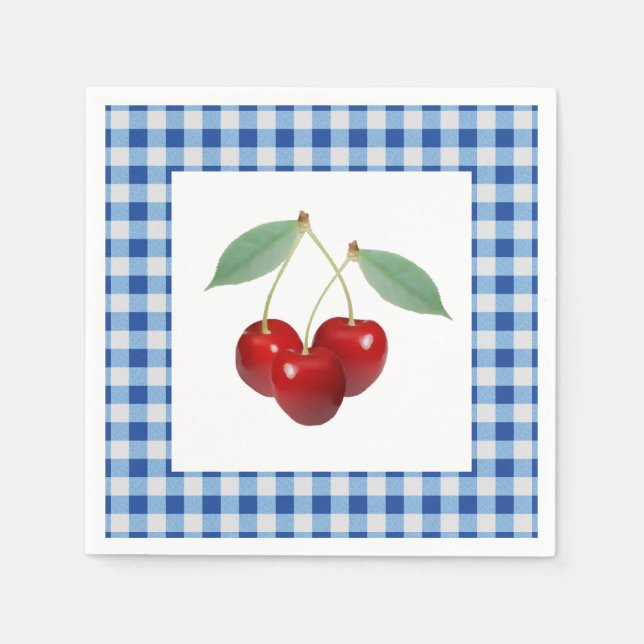 Guardanapo De Papel Retro Cherries Cloth Napkin (Frente)