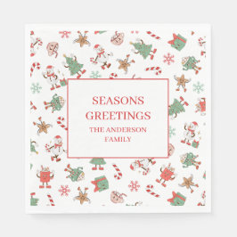 Guardanapo De Papel Retro Chilling Com Meu Natal De Snowmies