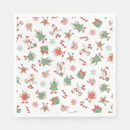 Guardanapo De Papel Retro Chilling Com Meu Natal De Snowmies