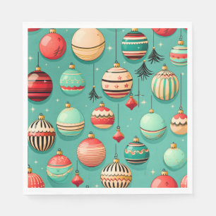 Guardanapo De Papel Retro Christmas Baubles