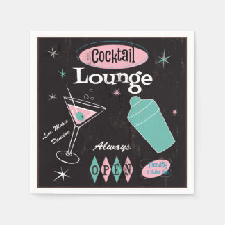 Guardanapo De Papel Retro Cocktail Lounge Napkins