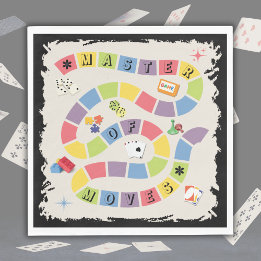Guardanapo De Papel Retro Colorful Board Game Master of Moves Napkins
