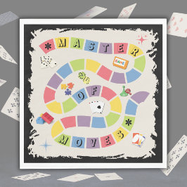 Guardanapo De Papel Retro Colorful Board Game Master of Moves Napkins