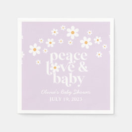 Guardanapo De Papel Retro Daisy boho Paz Amor Chã de Bebê lilás