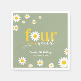 Guardanapo De Papel Retro Daisy Four Ever Wild Sage Green 4º aniversár