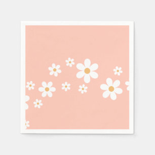 Guardanapo De Papel Retro Daisy Peach Floral Rosa