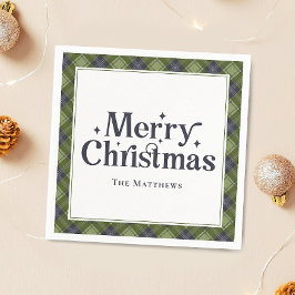 Guardanapo De Papel Retro de Xadrez Clássica do Festa de Natal da Famí