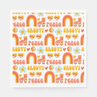 Guardanapo De Papel Retro divertido Afirmações hippie modernas e arco-