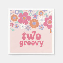 Retro Dois Groovy Floral Rosa