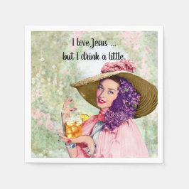 Guardanapo De Papel Retro Familiar Sun Hat Cocktail Flores