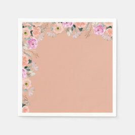 Guardanapo De Papel Retro floral Dusty Rosa (sem texto)