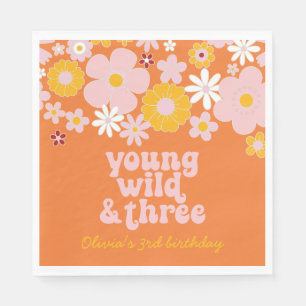 Guardanapo De Papel Retro Floral Young Wild Três anos Napkins