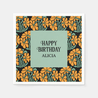 Guardanapo De Papel Retro Funky Groovy Daisy Flower Birthday