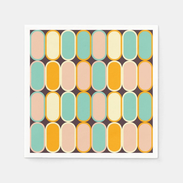 Guardanapo De Papel Retro geometric pattern with vertical ovals (Frente)