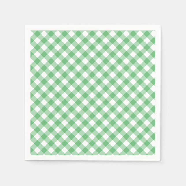 Guardanapo De Papel Retro Gingham Summer Green (Frente)