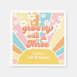 Guardanapo De Papel Retro girassol daisy 3º aniversário