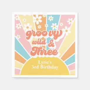 Guardanapo De Papel Retro girassol daisy 3º aniversário