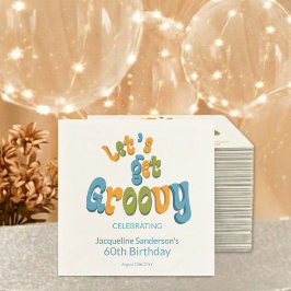 Guardanapo De Papel Retro Groovy 60th Birthday Party