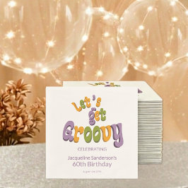 Guardanapo De Papel Retro Groovy 60th Birthday Party