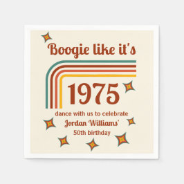 Guardanapo De Papel Retro Groovy Boogie Simple Dance 50º aniversário