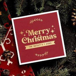 Guardanapo De Papel Retro Groovy Feliz Feriado de Natal