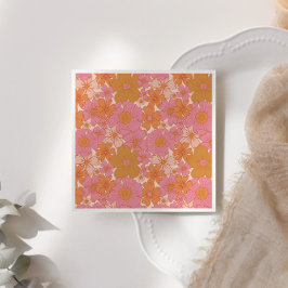Guardanapo De Papel Retro Groovy Pink Boho Baby in Bloom
