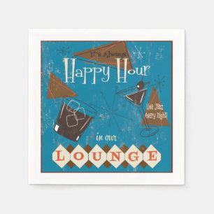 Guardanapo De Papel Retro Happy Hour Coctail Napkins