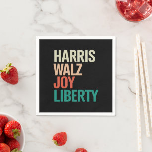 Guardanapo De Papel Retro Harris Waltz 2024 Harris Walz Joy Liberty