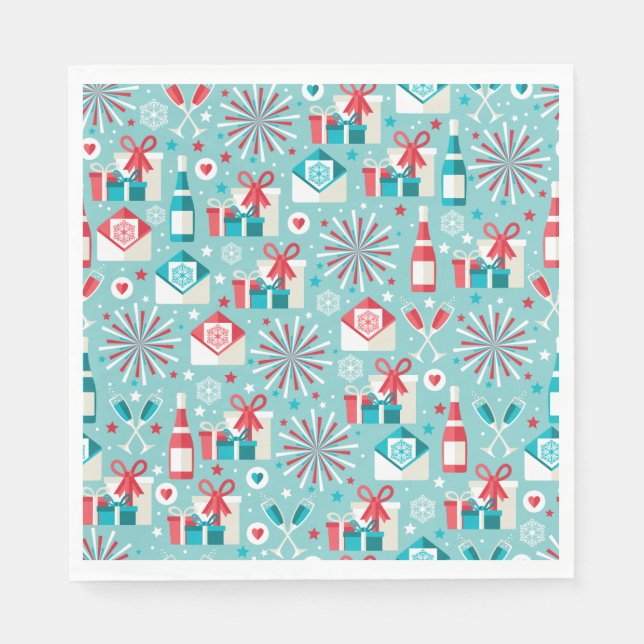 Guardanapo De Papel Retro Holiday Lunchey Paper Napkins (Frente)