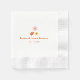 Guardanapo De Papel Retro Moderno Daisy Casais Nome Casamento Napkins