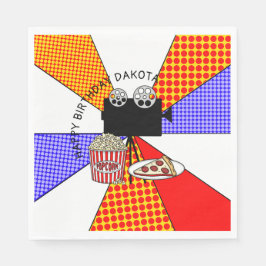 Guardanapo De Papel Retro Movie Night Festa de aniversário