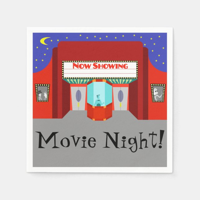Guardanapo De Papel Retro Movie Theater Paper Napkins (Frente)