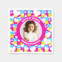 Retro Neon Queen Of Heart Foto De Festa de anivers