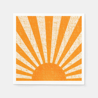 Guardanapo De Papel Retro Orange Sun I Vintage Sunrise I Boho Sunshine