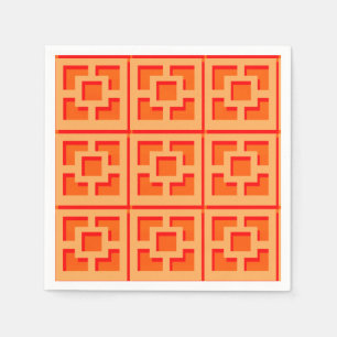 Guardanapo De Papel Retro Orange Trellis Paper Napkin