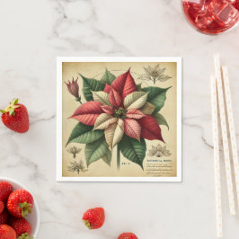 Guardanapo De Papel Retro Poinsettia Dissociação Botânica Festiva