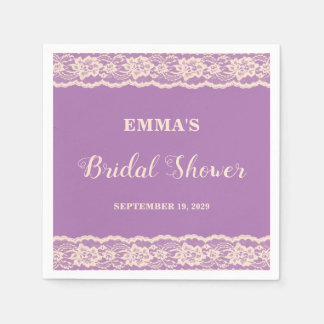 Guardanapo De Papel Retro Purple Lace Bridal Shower