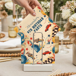 Guardanapo De Papel Retro Race Car Birthday Party