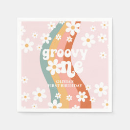 Guardanapo De Papel Retro Rainbow Groovy One Daisy