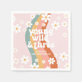 Guardanapo De Papel Retro Rainbow Young Wild Three Daisy
