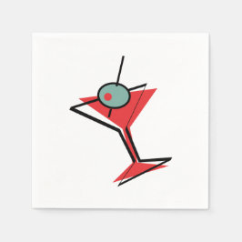 Guardanapo De Papel Retro Red Martini